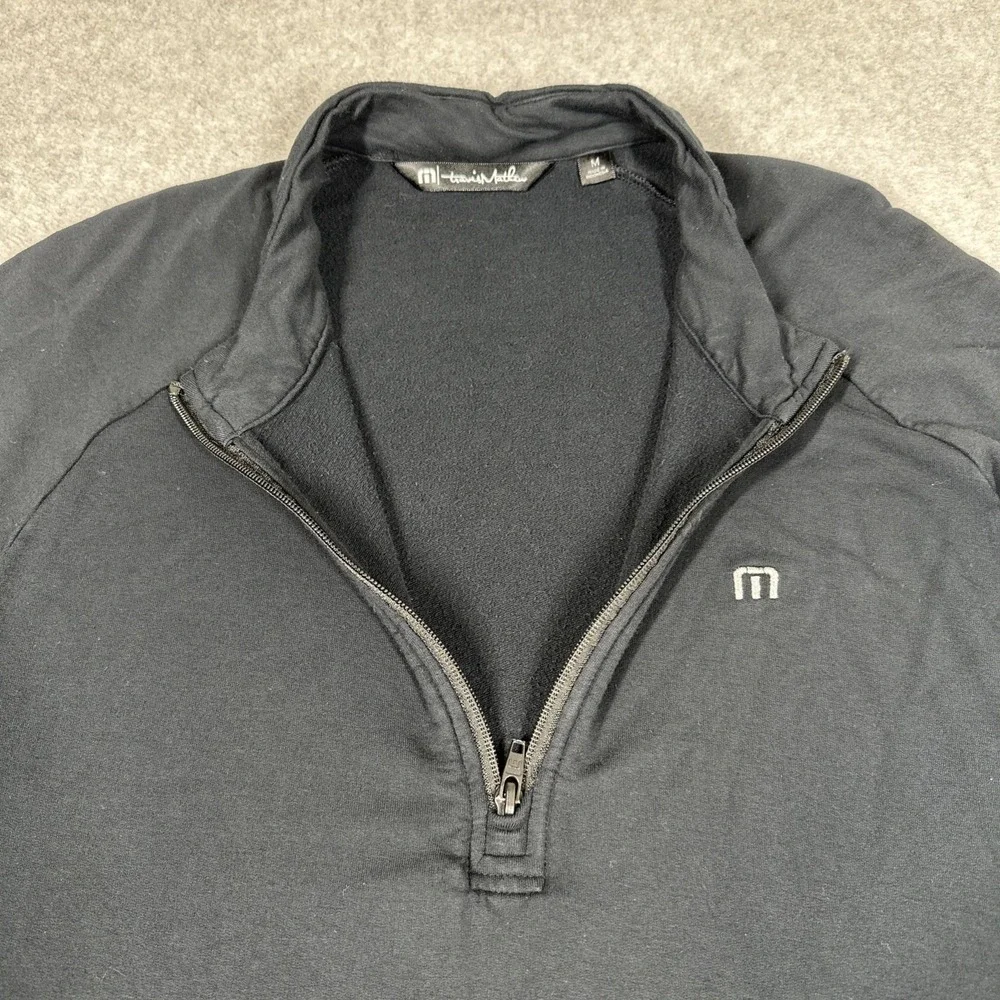 Travis Mathew Men's 1/4 Zip Networking Golf Pullover Athleisure Size M Black